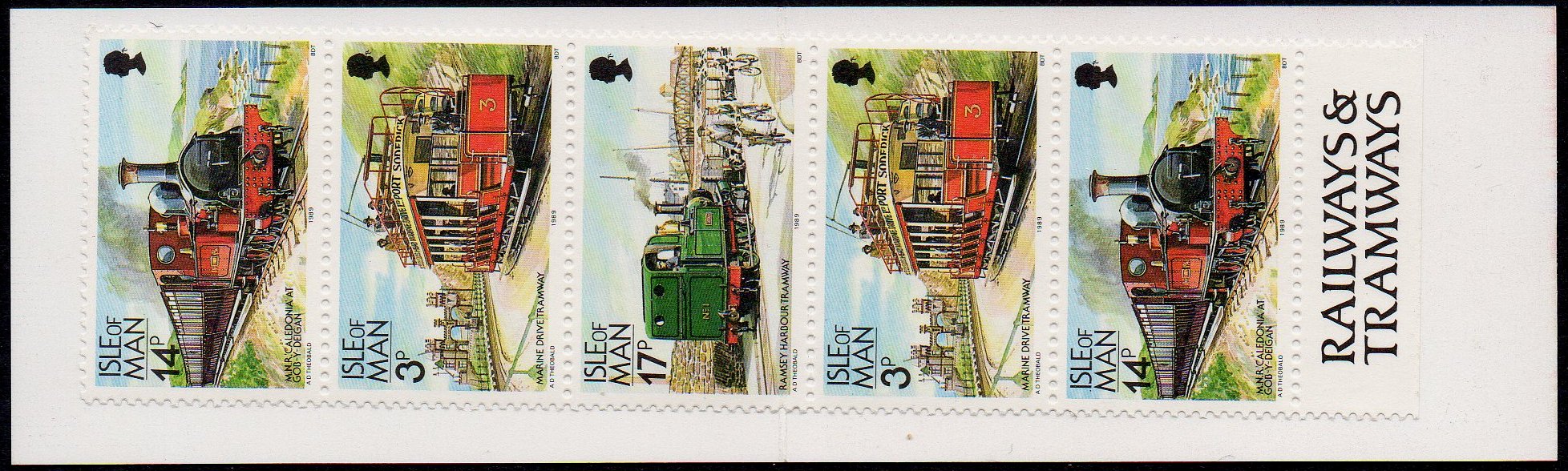 Isle of Man Booklet Stamps Trains 1988-1992